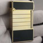 AAA Replica S.T. Dupont Ligne 2 Yellow Gold Finish Black Lacquer Lighter